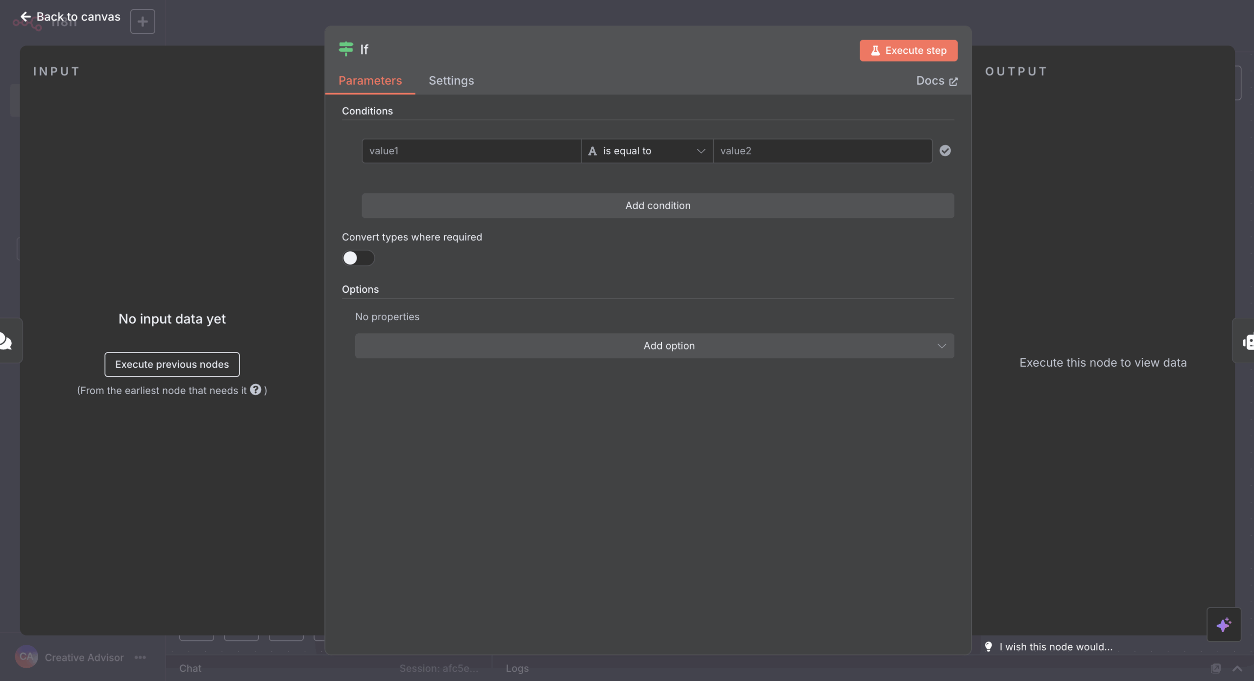 adding an if statement to a n8n workflow