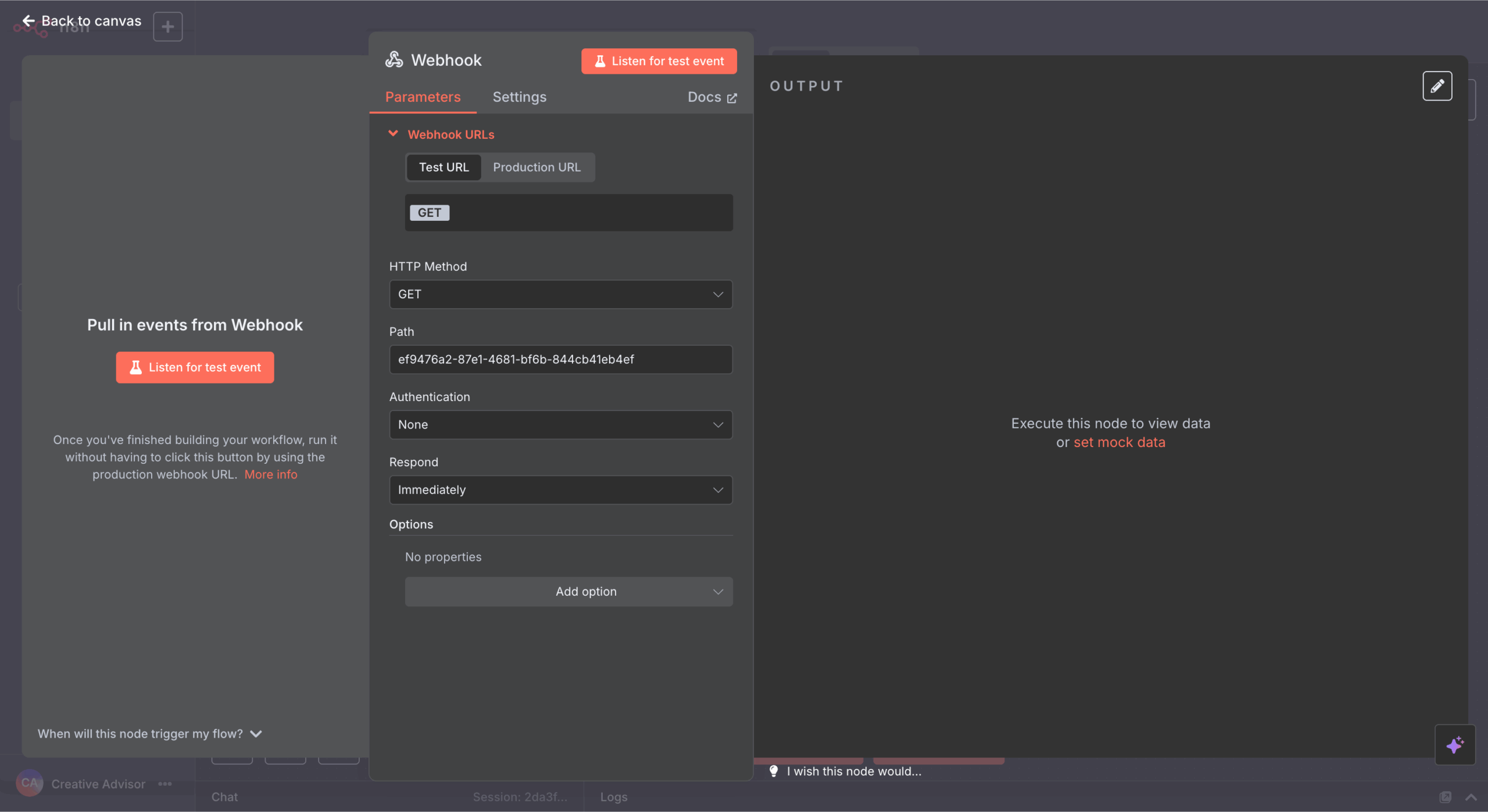 webhook node in n8n