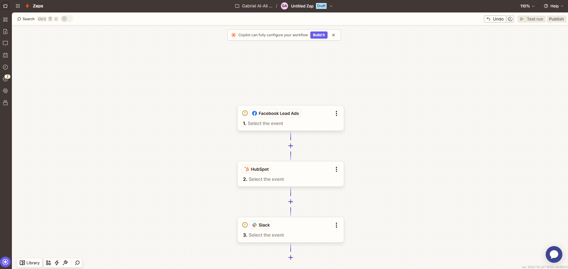 Zapier visual workflow builder